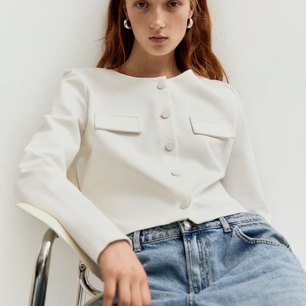 Stylish White Button-Up Jacket